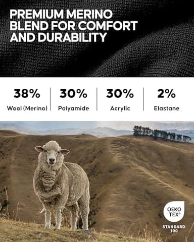 DANISH ENDURANCE Light Hiking Socks, Light Merino Wool Socks, Anti Blister, Unisex, 3 or 5-Pack - Image 4