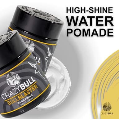 Crazy Bull Hair Bull Blaster Water Pomade - Strong Hold Pomade for Men - Water-Based Hair Styling Products - Vintage Cologne Scent - Vegan - 3.38 oz - Image 2