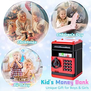 Refasy Children's Toy for 5-7 & 8-16 Year Olds - Piggy Banks & ATM for Boys & Girls - Perfect Birthday & Christmas Gifts - Red - Image 5