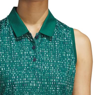 adidas Women's Standard Ultimate365 Printed Polo Shirt, Collegiate Green - Image 4