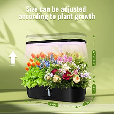 Indoor Garden Hydroponics Growing System12 Pods, Indoor Herb Garden with LED Full-Spectrum Plant Grow Light, Built-In Timekeeping System Suitable for Growing Vegetables, Spices and Fruits - Image 2