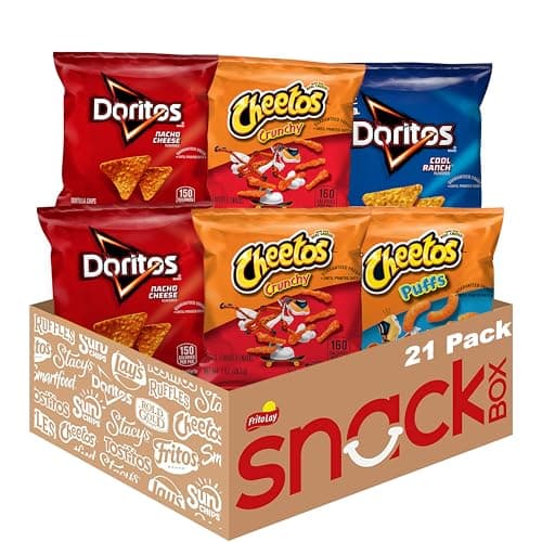Frito-Lay Doritos & Cheetos Mix Variety Pack, Single Serve Snack Bags (Pack of 21) - Image 1