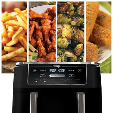 Ninja R-AD300CO Foodi 6-in-1 10-qt. XL 2-Basket Air Fryer with DualZone Technology, Black (Renewed) - Image 7