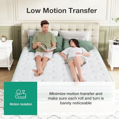 Novilla King Size Mattress 14 Inch, Hybrid Mattress King for Motion Isolation, Gel Memory Foam with Pressure Relief for Cool Night Sleep, Medium Firm Mattresses with Pillow Top, Certipur-Us Certified - Image 3