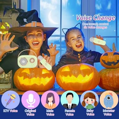 Aresrora Mini Karaoke Machine for Kids,Portable Bluetooth Speaker with 2 Wireless Microphone,Toys for Girls Boys Gifts,Retro Speaker Set Stereo Sound Enhanced Bass for Home Party Birthday (Green) - Image 3