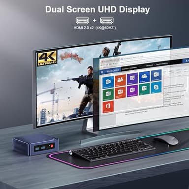 Beelink Mini PC, Mini S12 Intel 12th N95(Up to 3.4GHz), 8GB DDR4 256GB M.2 SSD, Desktop Computers Support 4K Dual HDMI Display/USB3.2/1000Mbps LAN/WOL Home/Office - Image 6