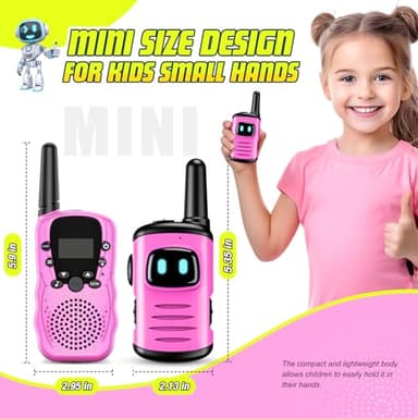 Toys for 3-8 Year Old Girls: comedyfun Mini Robots Walkies Talkies 2 Pack Christmas Birthday Gifts for 3 4 5 6 7 8 Year Old Girls Outdoor Toys Age 5 6 7 8 Girl Stocking Stuffers Camping Hiking - Image 3