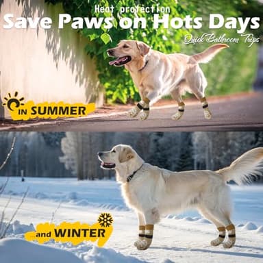 EXPAWLORER Anti Slip Dog Socks to Prevent Licking Paws, Dog Shoes for Hot Pavement, Dog Booties for Small Medium Large Senior Dogs, Traction Control Boots & Paw Protectors for Hardwood Floors - Image 6