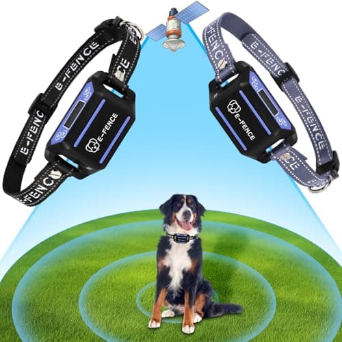 E-FENCE GPS Wireless Dog Collar Fence System, Electric Dog Collar Fence,Pet Containment System Rechargeable, Outdoor Use Only(2 Pack) - Image 1