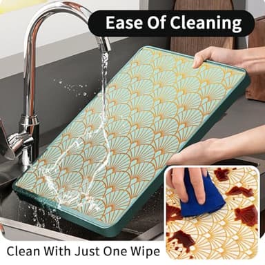 Drawer and Shelf Liner for Kitchen Cabinet: 17 in X 30 Ft Waterproof Shelf Paper Non Adhesive Refrigerator Liners Golden Ginkgo Leaf Easy Liners for Bathroom with Knife Tape Measure - Image 5