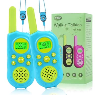 VOOPON Walkie Talkies for Kids 22 Channels Long Range 2 Way Radio Toys for 3-12 Ages with LCD Flash Light,Birthday Gifts for 4 5 6 7 8 9 Years Old Boys Girls for Camping Hiking Indoor Outdoor (Blue) - Image 1