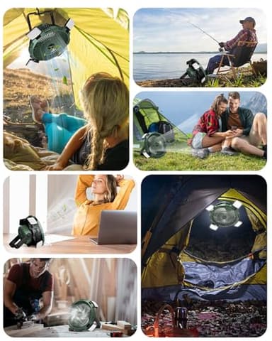 Camping Fan with LED Lantern, 8000mAh Rechargeable Battery Powered Tent Fan for Camping Hanging, Camping Outdoor Fan with Remote, 4 Speed Camping Fan for Tents,Travel,Home,Fishing,Sleep,Emergency - Image 7