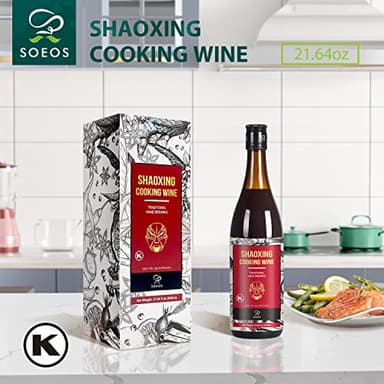 Soeos Shaoxing Wine, Shaoxing Rice Wine, Chinese Cooking Wine, Rice Cooking Wine, Shaoxing Wine Chinese Cooking Wine, Shao Hsing Rice Wine, 21.64 fl oz (640ml),1 Pack, Regular Cooking Wine - Image 3