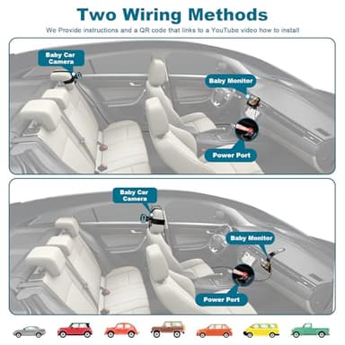 Baby Car Mirror, 4.3'' HD Night Vision Function Mirror Display, Wide View Baby Car Camera Monitor 1080P Rear Facing Car Baby Monitor, 360 Rotation Backseat Camera - Image 5