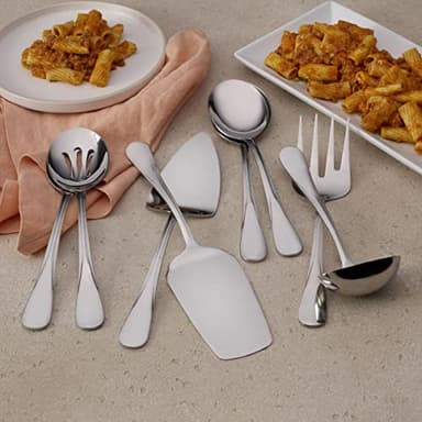Gourmet Basics by Mikasa 5181046 Kaylee 8-Piece Stainless Steel Serving Set - Image 6