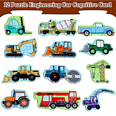 Magnetic Puzzles for Kids Ages 1-3, Travel Toddler Puzzles Ages 2-4 Year, Excavator Refrigerator Magnet for Kids Learning Gift for Road Trip - Image 2