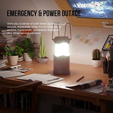 Lichamp LED Camping Lantern, 4 Pack Battery Powered Flashlight for Power Outages, Portable Collapsible Hanging Light Essential for Home, Outdoor, Emergency Lamp Survival Kit Gear for Hurricane, Gray - Image 2
