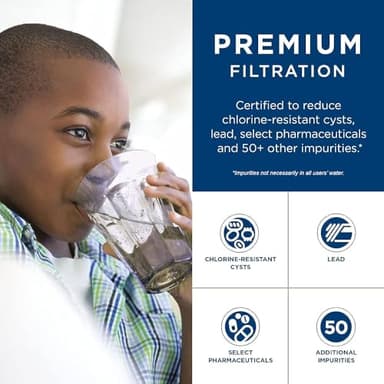 GE RPWFE Refrigerator Water Filter, Genuine Replacement Filter, Certified to Reduce Lead, Sulfur, and 50+ Other Impurities, Replace Every 6 Months for Best Results, Pack of 1 - Image 2