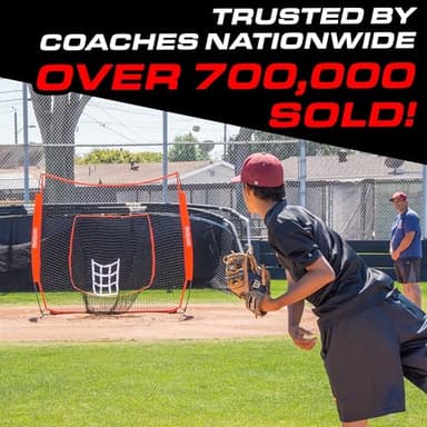 GoSports 7 ft x 7 ft Baseball & Softball Practice Hitting & Pitching Net with Bow Type Frame, Carry Bag and Strike Zone, Great for All Skill Levels - Image 3