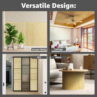 Art3d Natural Bamboo Wall Panel for Interior Wall Decor, Renewable Pole Wrap Wainscoting Paneling for Wall Ceiling Furniture Cabinet Office, 48 x 96 Inch - Raw - Image 3