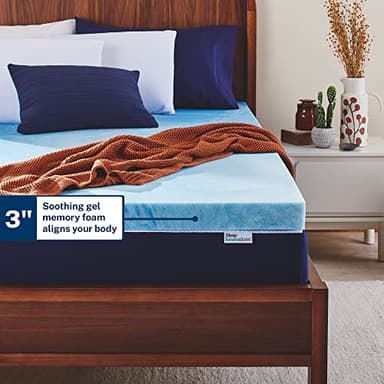 Sleep Innovations 3 Inch Cooling Gel Infused Memory Foam Mattress Topper, King Size, Cool Comfort, Medium Support - Image 3