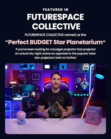 POCOCO Galaxy Star Projector for Bedroom with Replaceable Optical Film Discs, Home Planetarium Night Light Projector with High-Definition Soft Light for Relax, Study, and Meditate, Stress Relief Gifts - Image 8