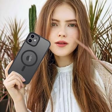 Anuck Case for iPhone 11 Case Magnetic Phone Case Compatible with MagSafe, Soft TPU Bumper Hard Translucent Matte Back Slim Fit Shockproof Protective Cover for Men Women Girls - Black - Image 7