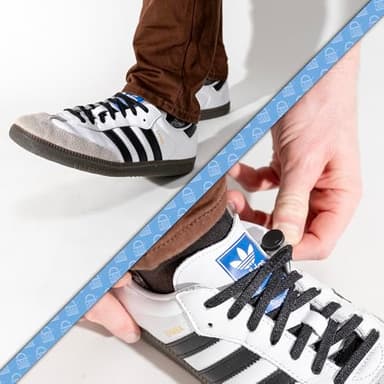 Lock Laces Flat Laces No-Tie Shoelaces – Stylish No-Show Elastic Laces for Casual & Fashion Shoes – One-Size, Easy to Install (White) - Image 2