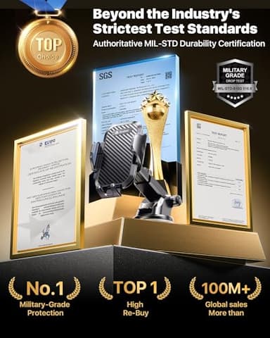 andobil Car Phone Holder, 2025 Military-Grade 89lbs Strongest Suction Phone Holders for Your Car Dashboard/Windshield/Vent Easy Clamp Cellphone Holder Truck Stand for iPhone 17 16 15 Pro Max Samsung - Image 2