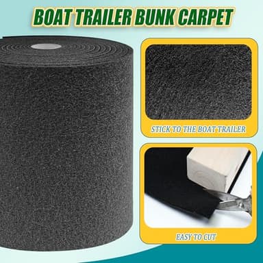 Boat Trailer Bunk Carpet 19.5ft*13.7in Marine Trailer Bunk Padding black for Boat Trailers, Boat Bunk Carpet, Boat Lift Bunk Carpeting (13.7in) - Image 5