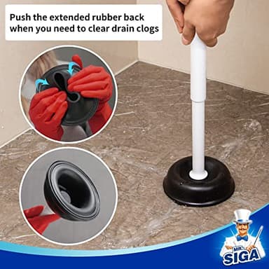 MR.SIGA Toilet Plunger with Holder, Heavy Duty Toilet Plunger and Holder Combo for Bathroom Cleaning, White - Image 5