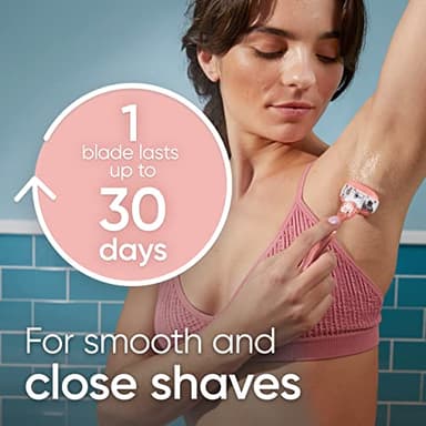 Gillette Venus ComfortGlide White Tea 4 count, with Gillette Venus ComfortGlide plus Olay 2 count, Women's Razor Blade Refills - Image 3