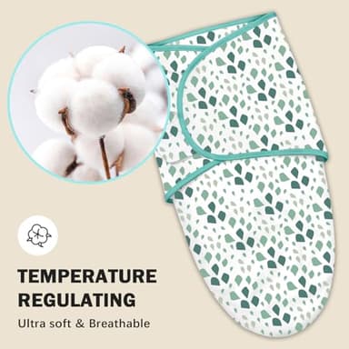 Cute Castle 3-Pack Baby Swaddle Sleep Sacks - Newborn Swaddle Sack - Ergonomic Baby Swaddles Blanket Warp for Boys and Girls - Baby Essentials (0-3 Months - Green) - Image 3