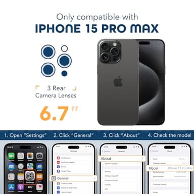 TIESZEN for iPhone 15 Pro Max Case, Compatible with MagSafe, Built-in Privacy Screen Protector and Camera Protection, Anti Spy Full Body Dustproof Shockproof Hard Phone Case 6.7", Black - Image 8