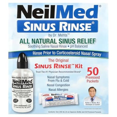 NeilMed Sinus Rinse - A Complete Sinus Nasal Rinse Kit, 50 count (Pack of 1) Count may vary - Image 1