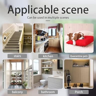 COSEND Extra Wide Baby Dog Gates for Doorways Tension Indoor Safety Gates Black Metal Large Pressure Mounted Pet Gate Walk Through Dog Gate for The House Stairs (Black, 76.38"-86.3"/194-219CM) - Image 6