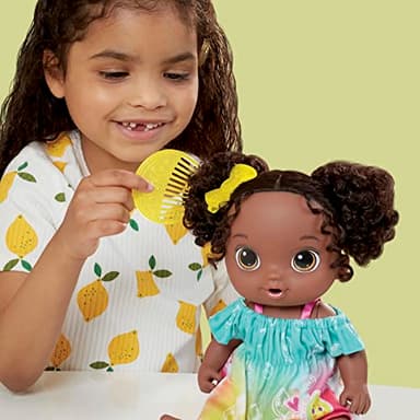 Baby Alive Fruity Sips Doll, Lime, Toys for 3 Year Old Girls, 12-inch Baby Doll Set, Drinks & Wets, Pretend Juicer, Kids 3 and Up, Black Hair - Image 7
