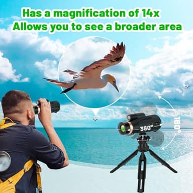 OPTIVORA Monoculars for Adults High Powered,14x60 Monoscope for Adults High Powered,Monocular Telescope with Smartphone Adapter and Tripod Mount,Monoscope Suitable Birdwatching Concert, etc. - Image 5