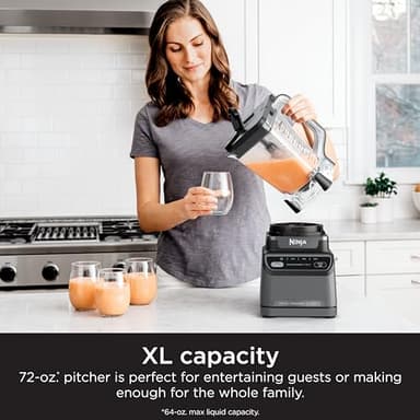 Ninja BR201AMZ Professional Blender 2.0, 1200 Watts, Auto-iQ Program, Total Crushing Blades, 72-oz. Pitcher, 4 Manual Speeds for Smoothies, Shakes, and Frozen Drinks, Dishwasher-Safe Parts, Dark Grey - Image 4