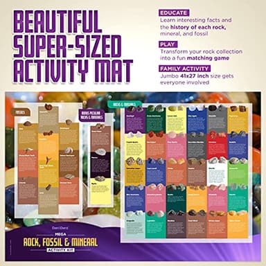 Dan&Darci Rock Collection for Kids - Includes 250+ Bulk Rocks, Gemstones & Crystals + Genuine Fossils and Minerals - 2 Lbs. - Geology Earth Science STEM Toys Activity, Gifts for Boys & Girls Ages 6+ - Image 3