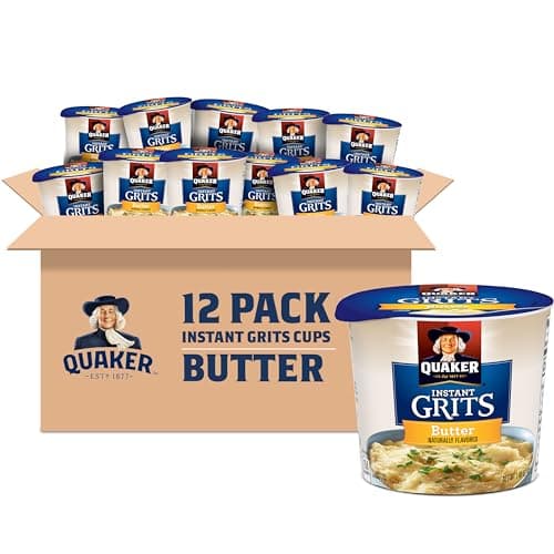 Quaker Instant Grits, Butter Flavor, Breakfast Cereal 1.48 Ounce (Pack of 12) - Image 1