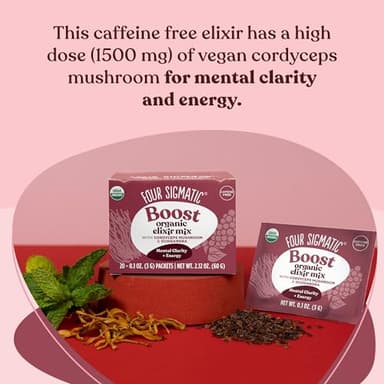 Cordyceps Mushroom Elixir by Four Sigmatic | Coffee Alternative with Organic Cordyceps Mushroom Powder, Rose Hips & Schisandra | Support Energy & Athletic Performance, Keto & Portable | Pack of 20 - Image 3