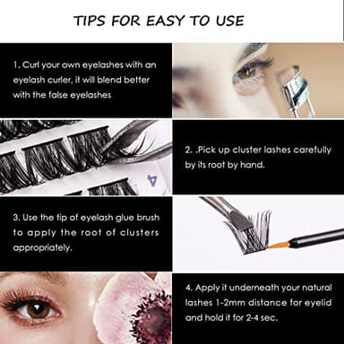 Cluster Lashes 72 Individual Lashes Clusters Eyelash Extensions False Eyelashes DIY Wispy Fluffy Lash Extension Kit Reusable False Eyelashes Natural Look Mix 10-16mm C D Curl-DM01 - Image 6