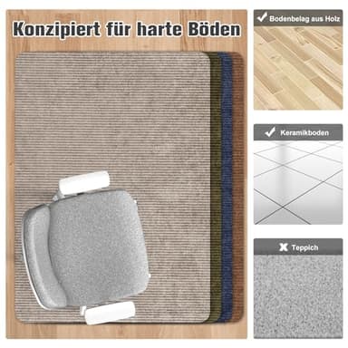 Placoot Desk Chair Mat for Hardwood Floor Corduroy Surface 1/6" Thick 55"x35" Office Chair Mat for Rolling Chairs-100% Large Anti-Slip Backing Under Desk Low-Pile Office Rug Floor Mat for Office/Home - Image 3