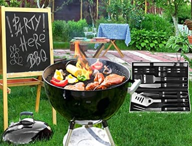 POLIGO 22PCS Heavy Duty BBQ Grill Accessories Set, Non-Slip Grill Tools for Outdoor Grill Set Thicker Stainless Steel Grill Utensils Set, Deluxe Grilling Tools Set in Aluminum Case Ideal Gifts for Men - Image 9