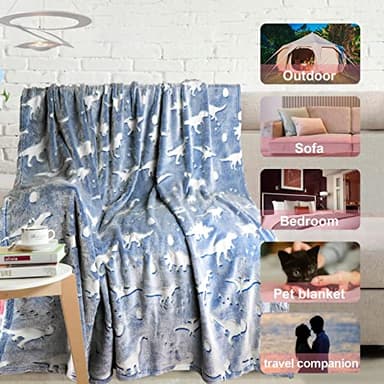 TEHALK Dinosaur Blanket for Boys Girls Glow in The Dark Blankets for Boys Soft Fleece Blankets for Kids Personalized Baby Blanket for Boys Cute Toddler Blankets for Boys Unique Dinosaur Gifts 40"x60" - Image 6