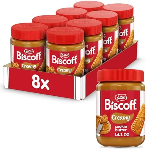 Lotus Biscoff, Cookie Butter Spread, Creamy, non GMO + Vegan, 14.1 oz, Pack of 8 - Image 1