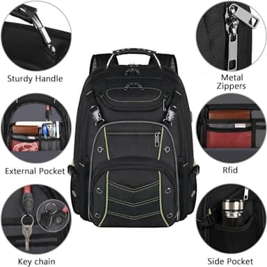 VECKUSON 18.4 Inch Laptop Backpack for Men and Women, 55L Extra Large Gaming Laptops Backpack with USB Charger Port, TSA Friendly Flight Approved and RFID Anti-Theft Pocket - Image 3
