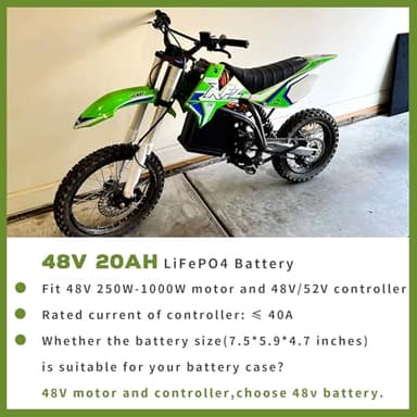 BtrPower 48V 20AH LiFePO4 Ebike Battery with 3A Fast Charger,40A BMS for Electric,Scooter,Bicycles,Motorcycle Battery 250W - 1000W Motor - Image 5