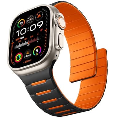 Easuny Sport Magnetic Band Compatible with Apple Watch Ultra 3/2/Ultra Band for Men 49mm 46mm 45mm 44mm 42mm, Silicone Waterproof Loop Strap for iWatch Series 11 10 SE 9 8 7 6 5 4 3 2 1 - Image 1